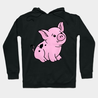 Cute Piglet hand drawn with dirt on the back Hoodie